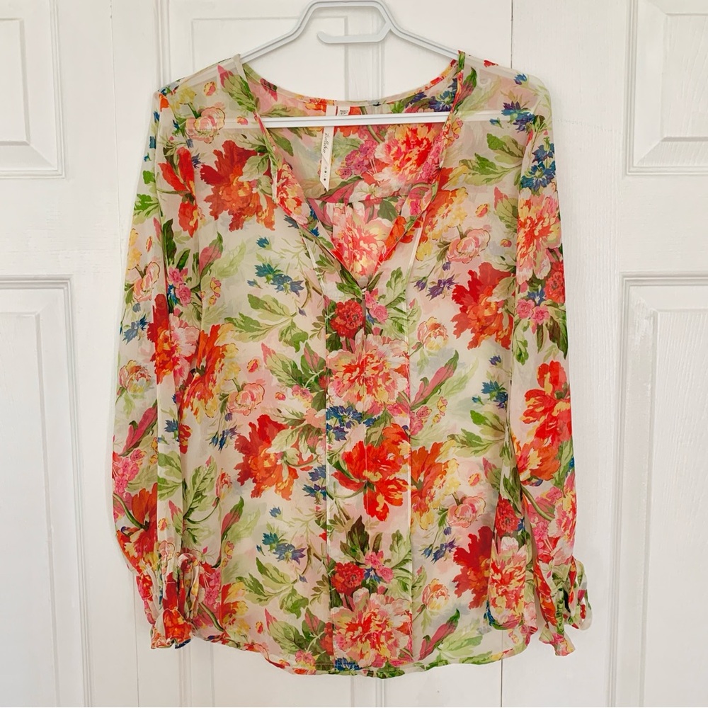 BELLATRIX Colorful Floral Top Women’s Size XS